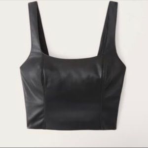 Abercrombie & Fitch 
Faux Leather Squareneck Top